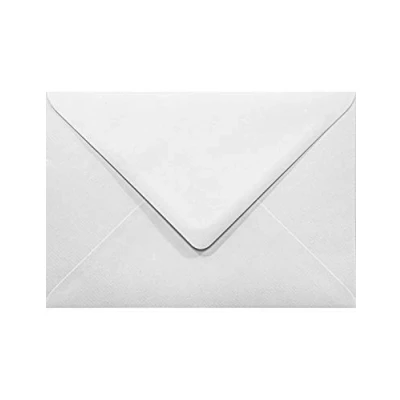 Abbildung von Netuno 25 Weiß gerippte Briefkuverts DIN B6 Nassklebung mit spitzer Verschlussklappe 12,5 x 17,5 cm 120g Aster Laid White edle Umschläge groß gerippt Briefhüllen für Gruß Karten Hochzeits