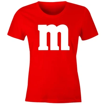 Abbildung von MoonWorks® Damen T Shirt Gruppen Kostüm M Aufdruck Fasching Karneval Verkleidung rot XS
