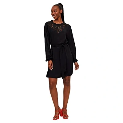 Abbildung von Vila Damen Visuvita L/S Lace Dress / Su Noos Kleid, Schwarz, 42 EU