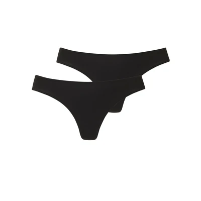 Abbildung von Lascana String 2 PACK String, Damen, Größe: 44/46, Schwarz
