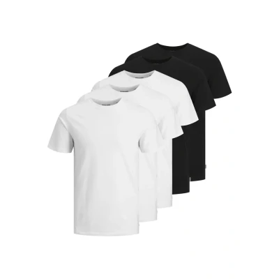 Abbildung von Jack &amp; Jones Jjeorganic TEE Oneck 5 PACK Tshirt basic, Herren, Größe: XL, Black/white
