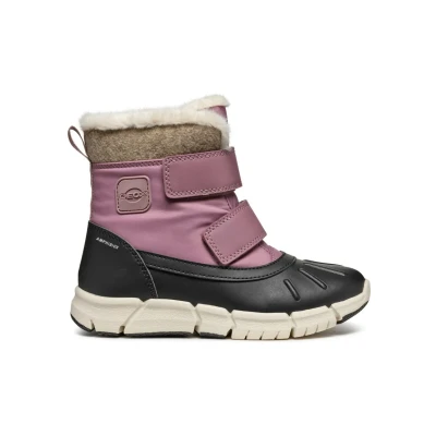 Abbildung von Geox J Flexyper B AB Snowboot/Winterstiefel für Kinder, Größe: 34, Dark rose black Kunststoff/textil