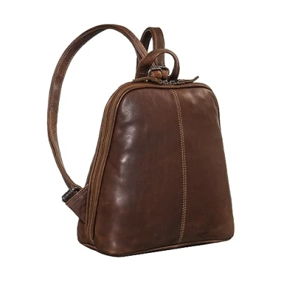 Abbildung von STILORD &#039;Calla&#039; Lederrucksack Damen Klein Elegant Rucksack Frauen City Daypack Backpack Modern Ledertasche Kleiner Tagesrucksack 10 11 Zoll Tabletrucksack Echtleder, Farbe:sila braun