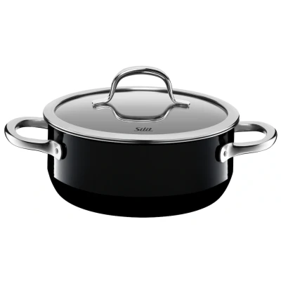 Abbildung von Silit Passion Black Kochtopf 20cm, Glasdeckel, Bratentopf 2,4l, Silargan Funktionskeramik, Topf Induktion, schwarz