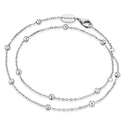 Abbildung von Engelsrufer Damen Armband aus Sterling silber, doppelt gewickelte Perlen in Karabinerverschluss, längenverstellbar, nickelfrei, ERB LILMOON