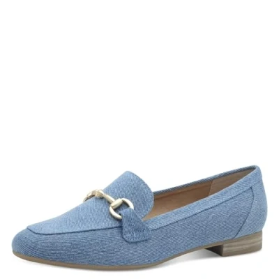 Abbildung von Marco Tozzi Slipper, Damen, Größe: 38, Lt blue jeans Textil