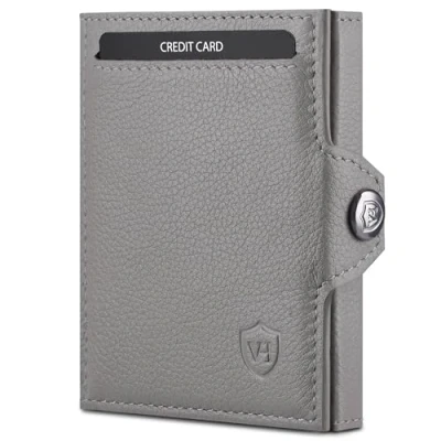 Abbildung von VON HEESEN Slim Wallet mit RFID Schutz Mini Geldbörse Herren &amp; Damen klein Kreditkartenetui Geldklammer Kartenetui Geldbeutel Portmonee Portemonnaie (Grau)