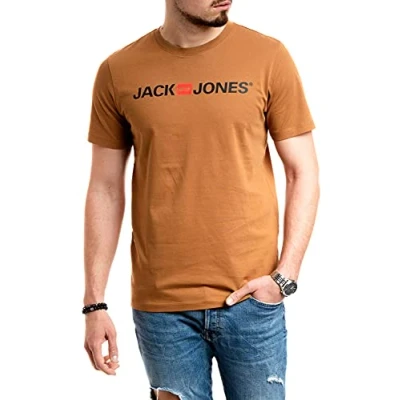 Abbildung von JACK &amp; JONES Herren Jjecorp Logo Tee Ss Crew Neck Noos T Shirt (Rubber (Braun), XL)