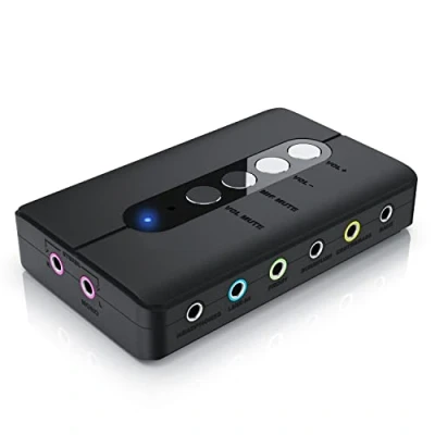 Abbildung von CSL USB Externe Soundkarte, 7.1 Surround Sound, Audio Stereo Adapter, External Sound Card, für PC, Windows