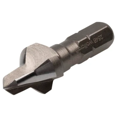 Abbildung von wolfcraft Bohrsenker, Sechskant Schaft Ø 5 12 mm I 2548000 2 in 1 Funktion zur Vorbereitung von Verschraubungen Holz und Kunststoff