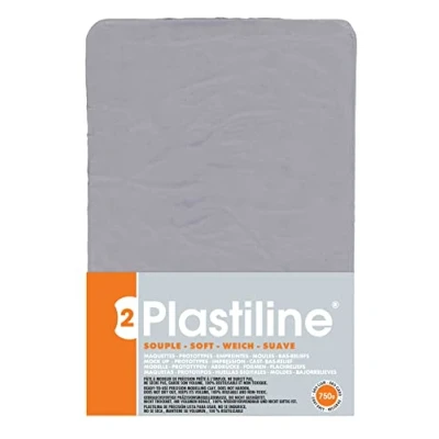 Abbildung von J. Herbin 7650T Plastiline, 750g, Härte weich, ideal zum Modellieren, 100% wiederverwendbar, Hellgrau