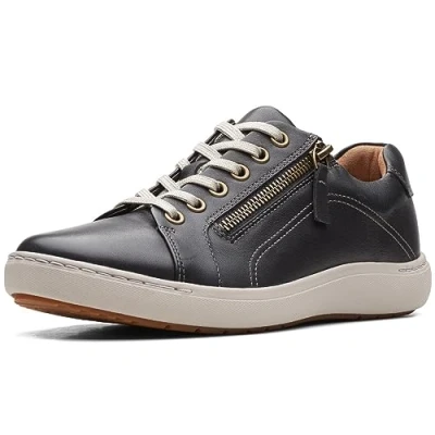 Abbildung von Clarks Damen Nalle Lace Sneaker, Black Leather, 37 EU