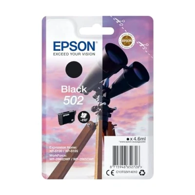 Abbildung von Epson Original 502 Tinte Fernglas Singlepack schwarz Standard, XP 5100 5105 5150 5155 WF 2860DWF 2865DWF 2880DWF 2885DWF, ReadyPrint Flex Tintentarife