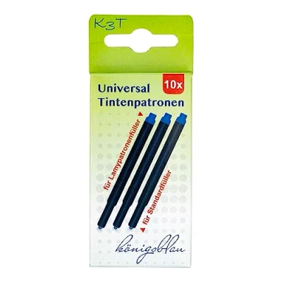 Abbildung von K3T Universaltintenpatronen 10er Packung, Schreibfarbe königsblau, Art. Nr. 18058