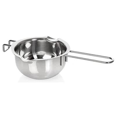 Abbildung von wenco Wasserbad Schmelzschale Hitzebeständiger Schmelztopf mit Griff zum Schmelzen von Schokolade, Butter, Wachs Spülmaschinenfest &amp; Rostfrei Perfekt für Backen, Kochen DIY, Edelstahl, 14cm