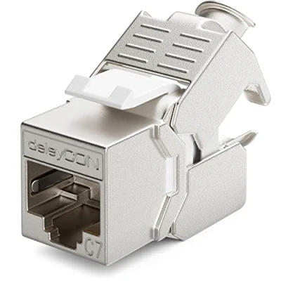 Abbildung von deleyCON 1x CAT 7 Keystone Jack Modul Optimal für CAT7 CAT6 CAT6a Verlegekabel Verbinder Patchkabel Netzwerkkabel STP Schirmung RJ45 Buchse 1000 MHz 10 Gbit/s Schneidklemme (LSA)