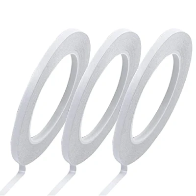 Abbildung von YISUMEI Selbstklebeband mit 3 Rollen von Doppelseitigem Klebeband zum Nähen, Basteln, Handarbeit, Jede Rolle für 6 mm x 25 Meter Weiß