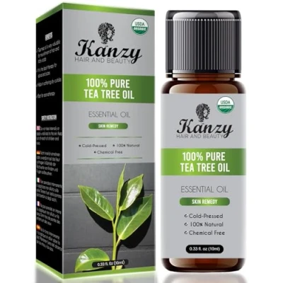 Abbildung von Kanzy Teebaumöl Bio 100% Reines 10ml Kaltgepresst Tea Tree Oil für Shampoo, Haut, und Anti Picke, Akne Öl, Nagel, Natürrein Ätherische Öle Aromatherapie Diffuser