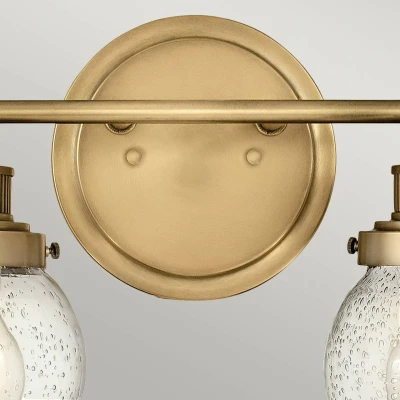 Abbildung von Elstead Lighting QN POPPY2 HB BATH QUINTIESSE Wandleuchte Poppy E27 2x40W IP44 Stahl Messing, Blasenglas klar L:18.3cm H:25cm B:37.3cm dimmbar