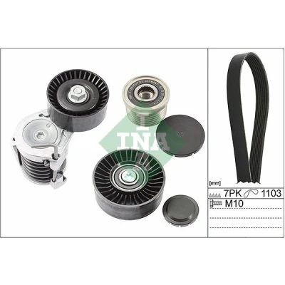Abbildung von INA 529 0049 20 Keilrippenriemensatz mit Freilaufriemenscheibe BMW: 3 Touring, Saloon, 1 Hatchback