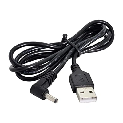 Abbildung von USB 2.0 Stecker auf rechts abgewinkelt, 90 Grad 3,5 mm 1,35 DC Power Plug Barrel 5 V Kabel 80 cm CableCC