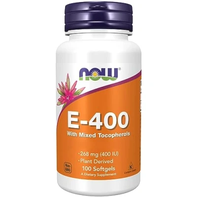 Abbildung von Now Foods, Vitamin E 400 IU, D alpha Tocopherol, hochdosiert, 100 Weichkapseln, Laborgeprüft, Glutenfrei, Sojafrei, ohne Gentechnik