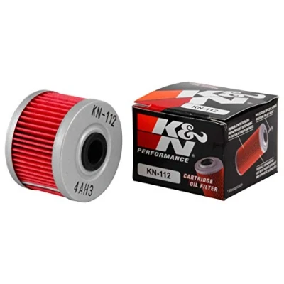 Abbildung von K&amp;N Powersports Ölfilter Kartusche 50x37mm kompatibel mit Kawasaki, Honda, Gas Gas, Dinli (KN 112), Rot
