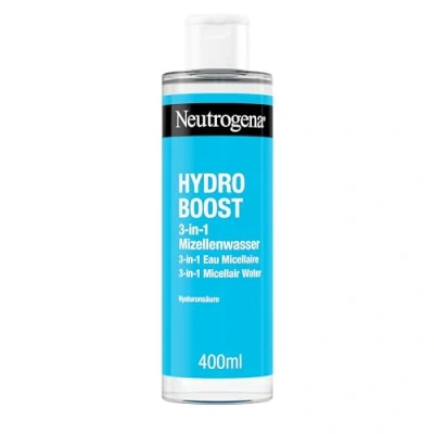 Abbildung von Neutrogena Hydro Boost 3 in 1 Mizellenwasser (400 ml), feuchtigkeitsspendende Gesichtsreinigung mit Hyaluronsäure, sanfter Make Up Entferner ohne Reiben, für sensible Haut geeignet