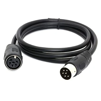 Abbildung von HTGuoji DIN Stecker Verlängerungskabel, 6 poliger auf Buchse, AV Adapter, Audio Buchse für digitales (1 m)