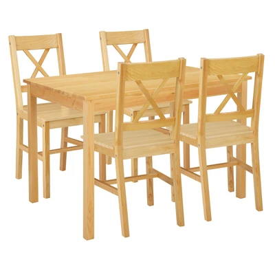 Abbildung von OTTO home Essgruppe "Willow" Set, Esstisch mit 4 Stühlen, 5 tlg. aus massivem Kiefernholz