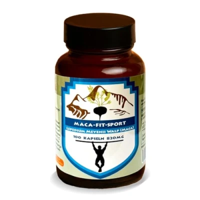Abbildung von Maca Fit Sport 100 Kapseln mit reines schwarzes Wurzel plus L Arginin