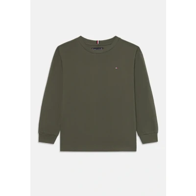 Abbildung von Tommy Hilfiger Essential Unisex Langarmshirt für Kinder, Größe: 140, Pewter green