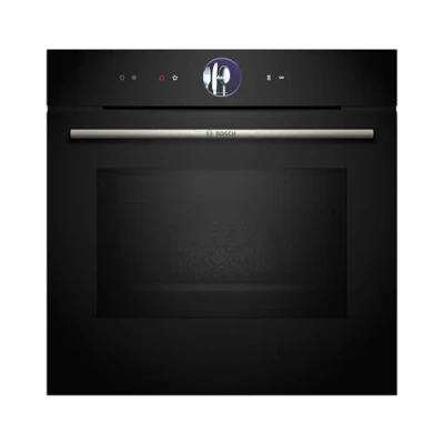 Abbildung von Bosch HMG7361B1, Serie 8 smarter Einbau Backofen mit Mikrowellenfunktion, 60 x cm, Made in Germany, Schwarz, Air Fry, Digitaler Bedienring, Touchdisplay, Automatikprogramme, Reinigungsunterstützung