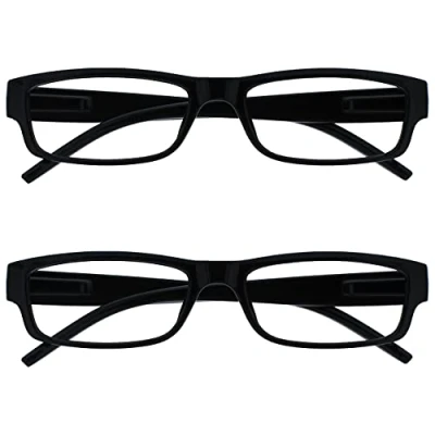 Abbildung von OPULIZE Die Lesebrille Unternehmen Schwarz Leicht Komfortables Leser Wert 2er Pack Herren Frauen RR32 1 +3,00