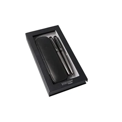 Abbildung von Online Schreib Set Eleganza Diamond Titan I enthält Kugelschreiber, Füller, Echt Lederetui 3 teilig in Geschenkbox Füllhalter für Standardpatronen Kulli mit Großraummine G2, 1 Stück (1er Pack)