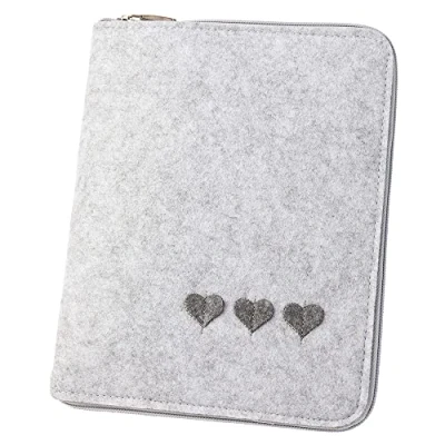 Abbildung von luxdag Mom&#039;s Organizer A5 mit Reißverschluss aus Filz (Farbe &amp; Motiv wählbar) Hülle für Mutterpass, U Heft, Ultraschallbilder Impfpass Geschenk Mütter werdende