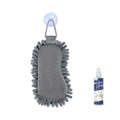 Abbildung von LOUKIN Shag dry wipe eraser (incl. 96 ml whiteboard cleaner included), washable glass board eraser, for classroom, home and office (Series 1)