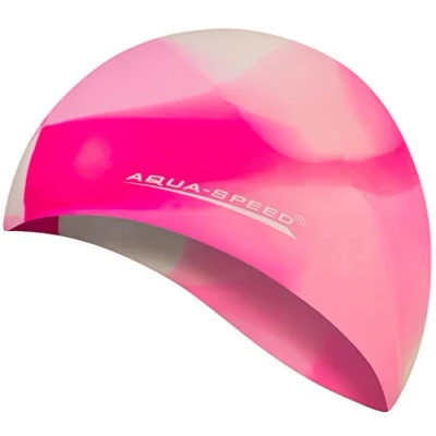 Abbildung von Aqua Speed Bunt Badekappe wasserdicht + Kleines Mikrofaserhandtuch Damen &amp; Herren Schwimmmütze Bademütze für Kinder Bunte Badehaube Schwimmen Schwimmhaube Silikon 02. / 95