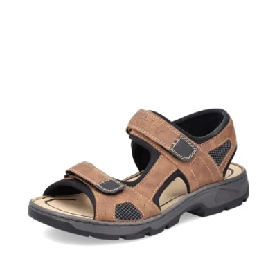 Abbildung von Rieker Herren geschlossene Sandalen 26156, Männer Sandalen,Sommerschuhe,Freizeitschuhe,offene Schuhe,Strandschuhe,braun Kombi (25),45 EU / 10.5 UK