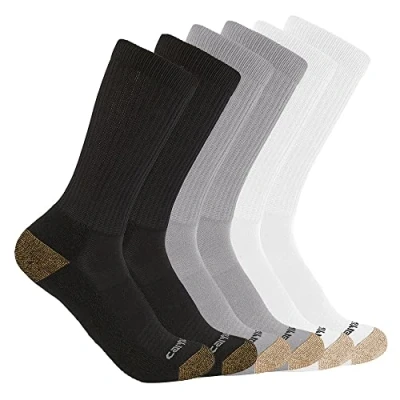 Abbildung von Carhartt Herren Midweight Crew 6 Pack Socken, 1 x Mehrfarbig, Large (6er Pack)