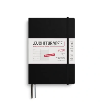 Abbildung von LEUCHTTURM1917 372490 Wochenkalender &amp; Notizbuch Medium (A5) 2026, 12 Monate, Softcover, Schwarz, Deutsch