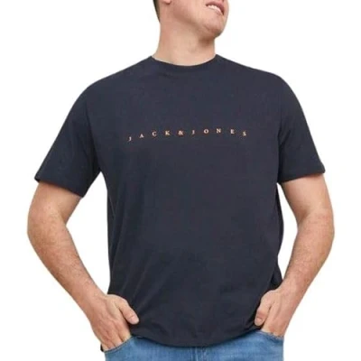 Abbildung von JACK &amp; JONES Basic T Shirt Logo Print Kurzarm Rundhals Shortsleeve Plus Size Übergröße JJESTAR