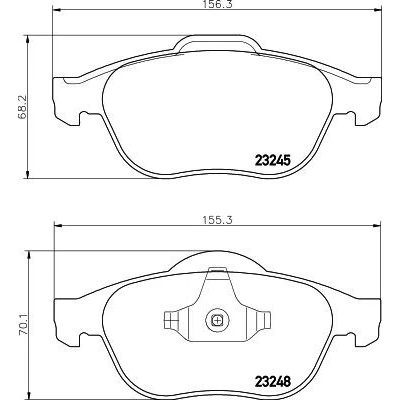 Abbildung von HELLA 8DB 355 009 111 Bremsbelagsatz nicht für Verschleißwarnanzeiger vorbereitet mit Zubehör RENAULT: ESPACE 4, LAGUNA 2 Grandtour,