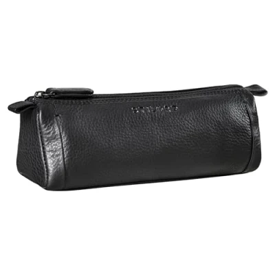 Abbildung von STILORD &#039;Freddie&#039; Federtasche Leder Schreibetui 2 Fach Vintage Federmäppchen Groß Stiftemappe Faulenzer Schlamperetui für Lineal Stifte Pinsel aus Echtleder