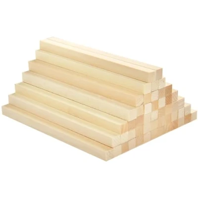 Abbildung von BUYGOO 50Pcs Holzstäbe Quadratisch Holzstäbchen zum Basteln,25x1x1cm Holzblock aus Lindenholz,Holzleisten Basteln,Holzleisten Quadratisch,Holzstäbchen für Heimwerker Schnitzen Basteln DIY Handwerk