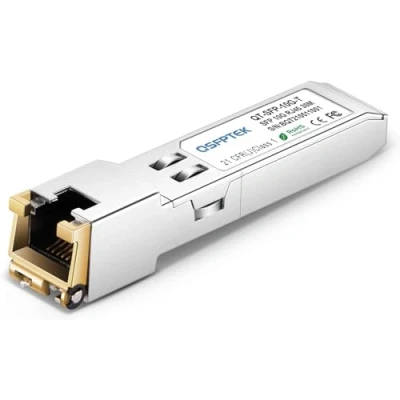 Abbildung von QSFPTEK 10G T SFP+ RJ45 Modul, up to 30m, Cat6a/7 Fiber 10GBASE Kupfer Transceiver GBIC für Cisco SFP S, Ubiquiti UF 10G, Netgear, Mikrotik, D Link (Unterstützt Mehrere Rate)