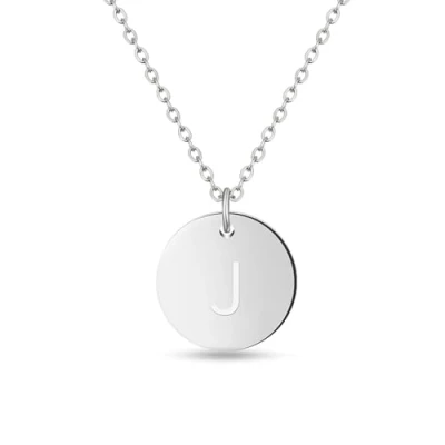 Abbildung von Initialen Halskette Frauen Mädchen mit Gravur J Jana Janina Jasmin Jennifer Jenny Jessica Johanna Julia Juliane Jan Jannik Jannis Johann Johannes Jonas Julian Julien Julius Justin