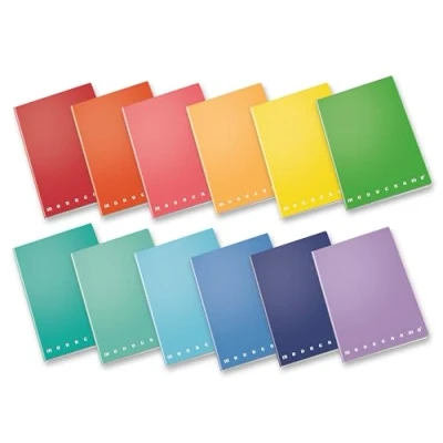 Abbildung von Pigna Monocromo 02298875M Notizbuch A4, Einband, Lineatur kariert 5 mm, Papier 80 g/m², Packung mit 10 Stück, mehrfarbig