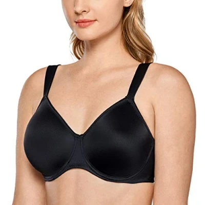 Abbildung von DELIMIRA Damen T Shirt Minimizer BH mit Bügel Große Größen Ohne Gepolstert Schwarz 95H