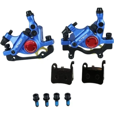 Abbildung von Mgoodoo MTB Hydraulische Scheibenbremse Set, Fahrrad Sets vorne und hinten Line Pulling Scheibenbremse, Blau